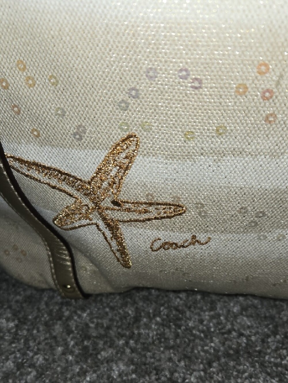 Coach Metallic Gold Sunflower Tote - Picture 7 of 12